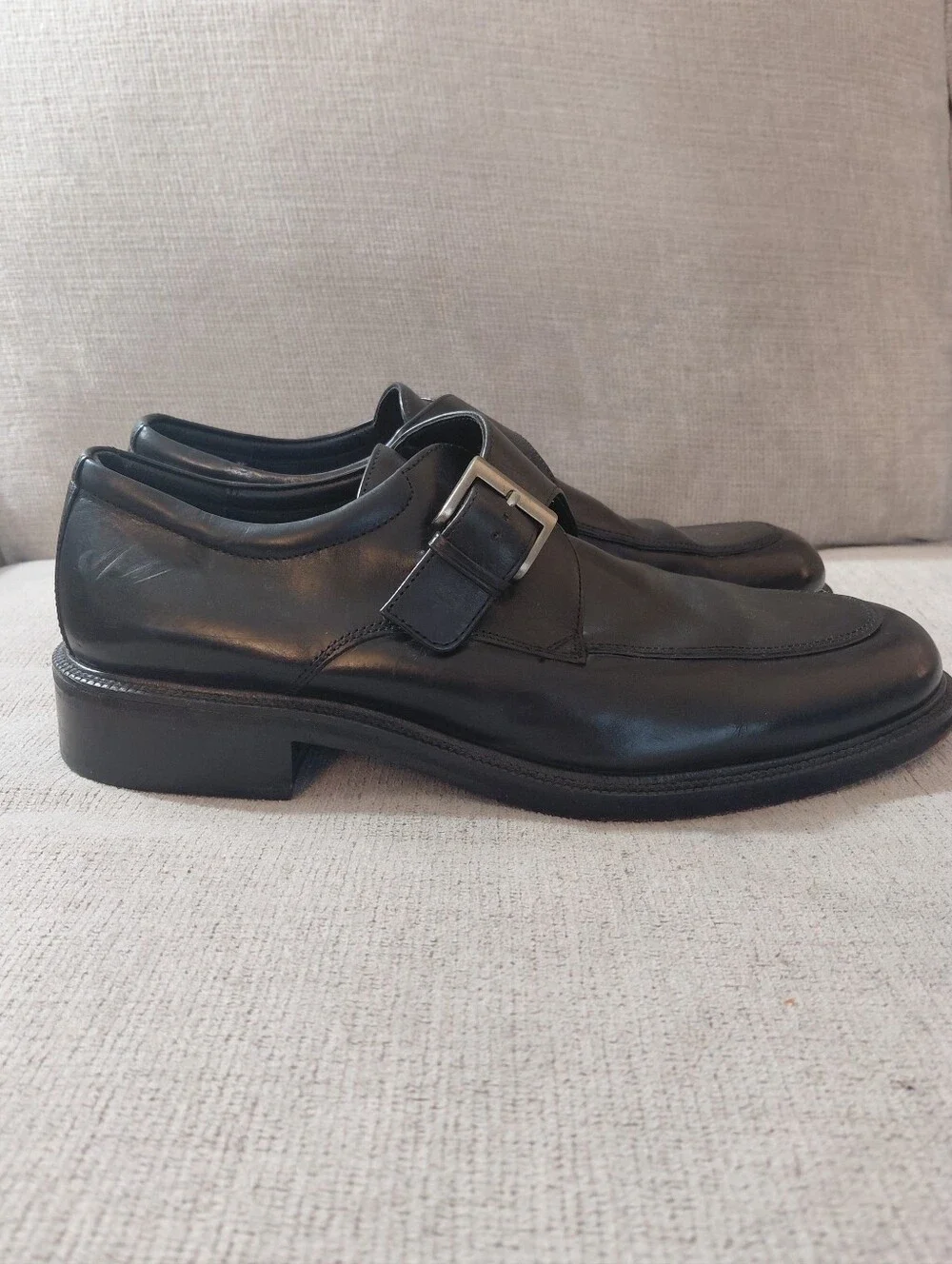 Cole Haan Black Leather Single Monk Strap Loafers Size 11 Casual or Dress Shoe